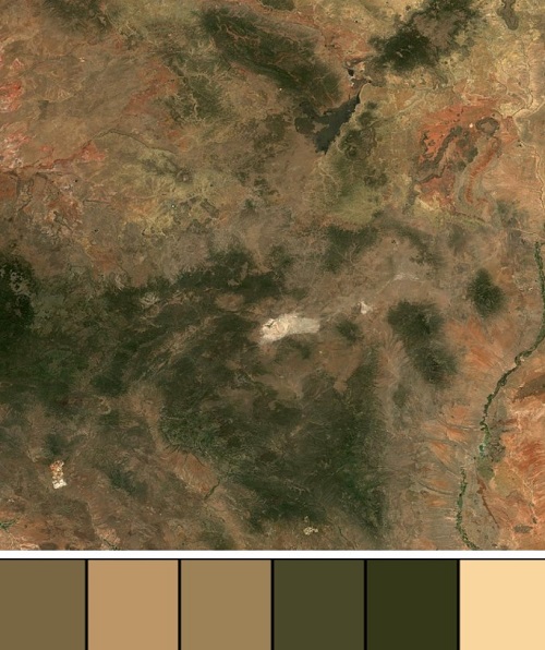 Sentinel-2 image and associate colour palette